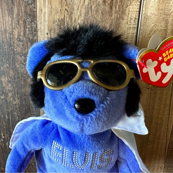 NWT TY Beanie Baby - BEANIES! BEANIES! BEANIES! the Elvis Bear Blue - Picture 9 of 9